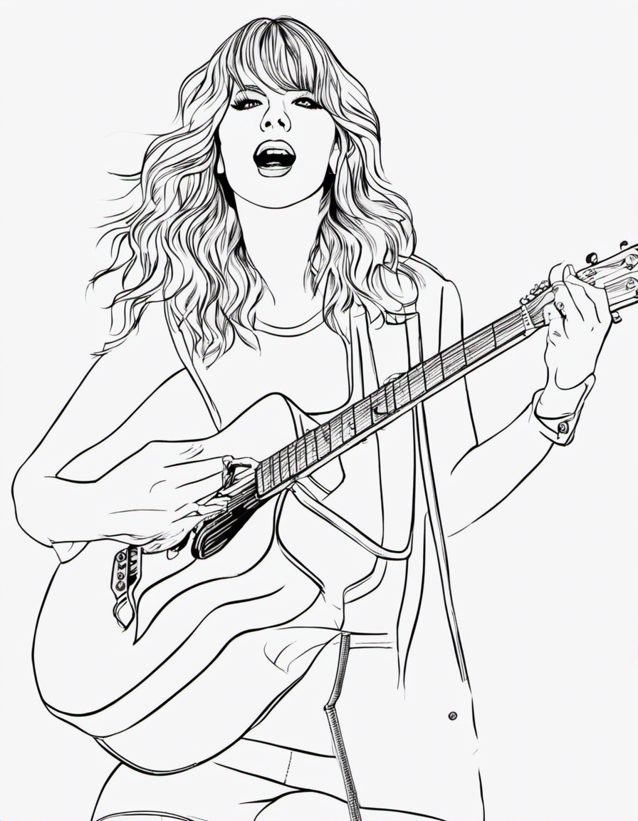 Taylor Swift Lover The Eras Tour Coloring Pages  Adult coloring book  pages, Taylor swift, Coloring pages