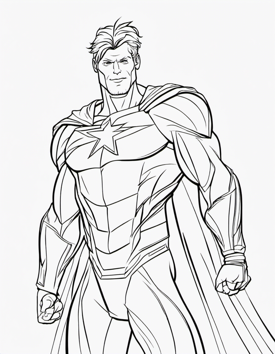 cartoon superhero coloring page