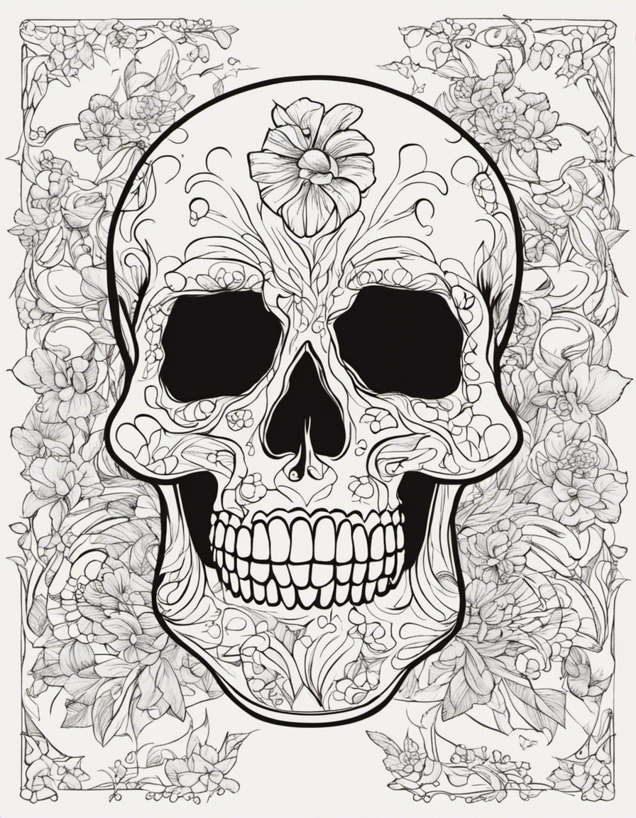 realistic sugar skull coloring page