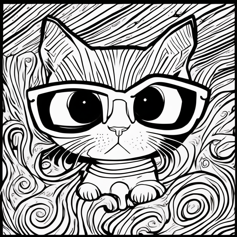 a cute cat coloring page