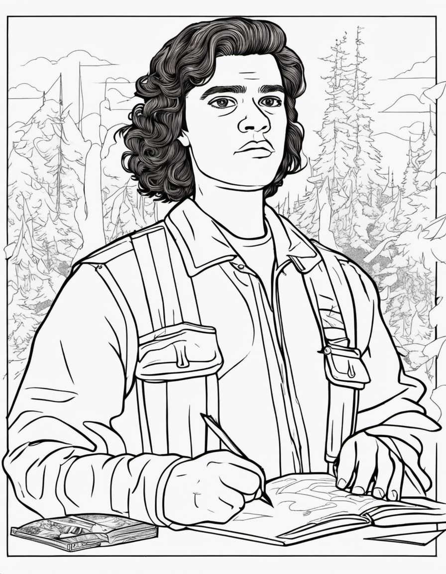stranger things for children coloring page