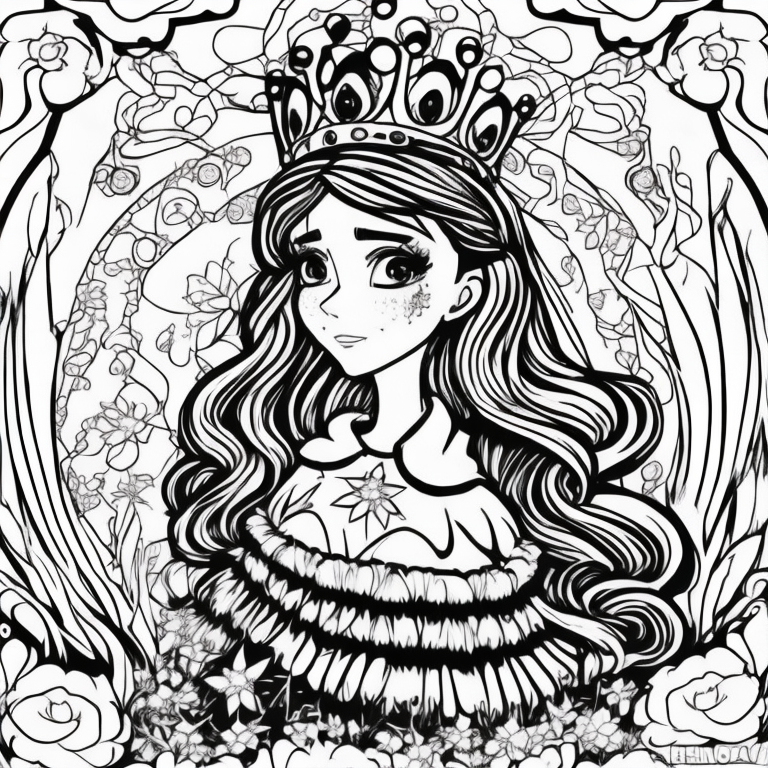 disney princess with a beautiful dress and her crown, not very complicated