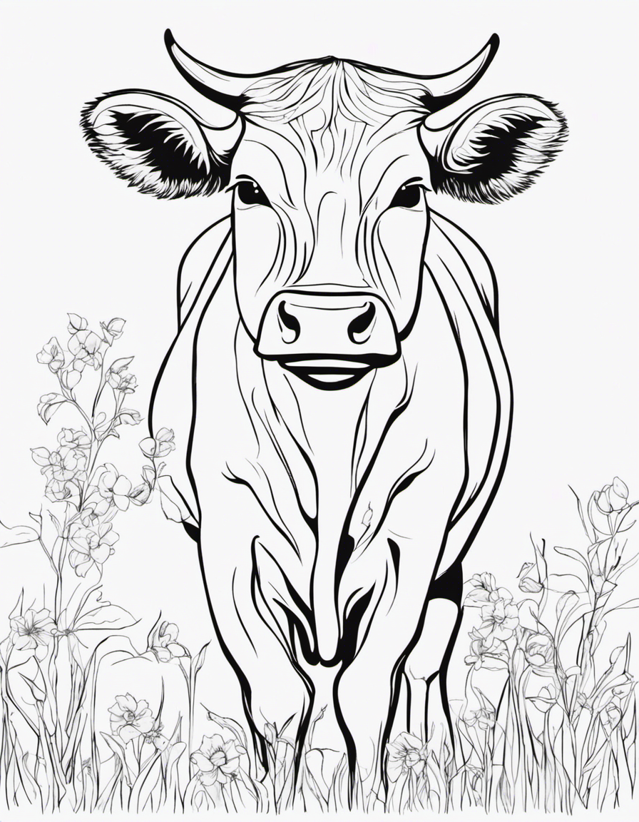 cow for children coloring page