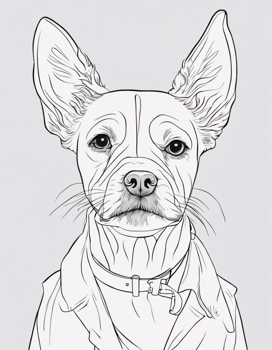 Potrait of dog as ballerina coloring page