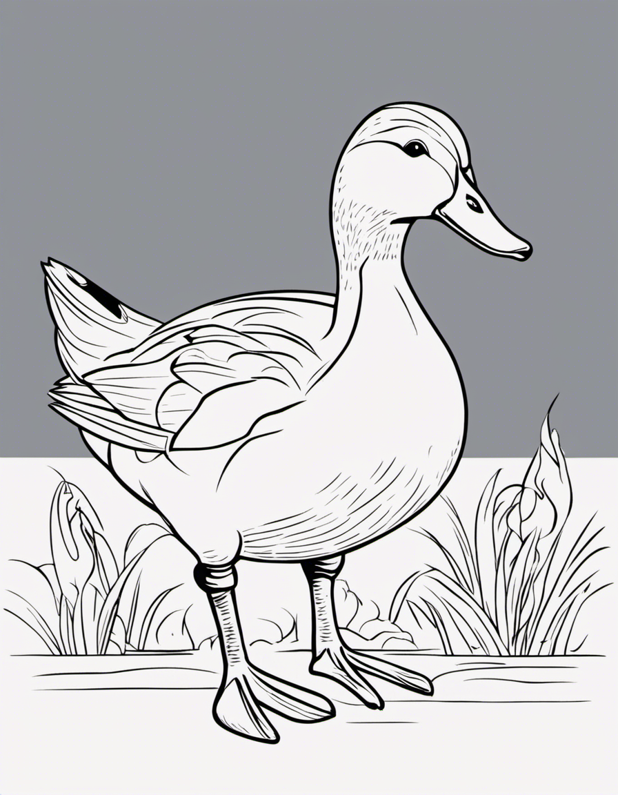 cartoon duck coloring page