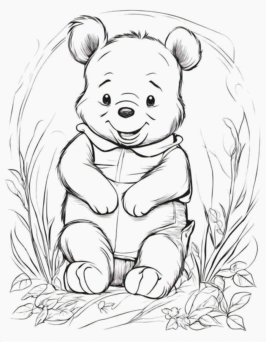 realistic winnie the pooh coloring page