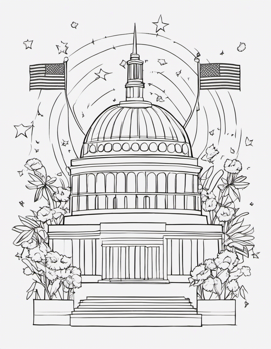 realistic 4th of july coloring page