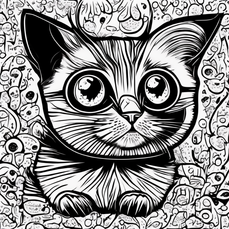 a cute cat coloring page