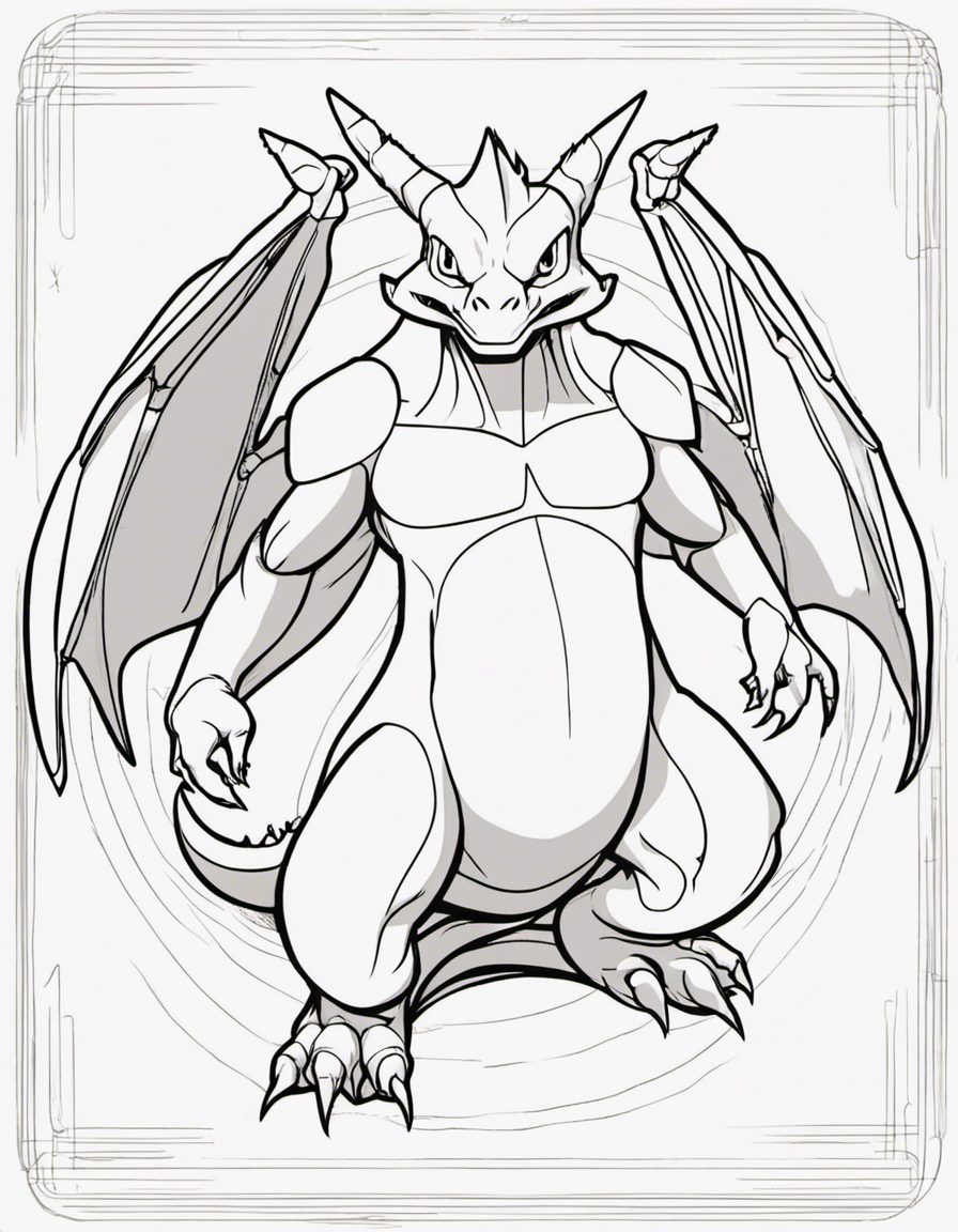 realistic charizard coloring page