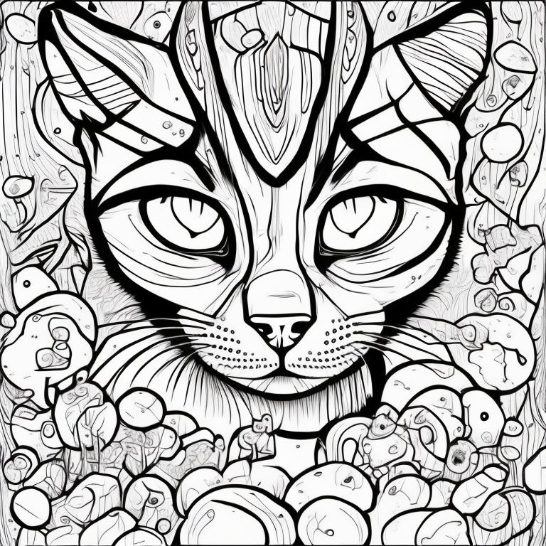 desenhe um gato pulando telhado. Desenhe com estilo realista coloring page