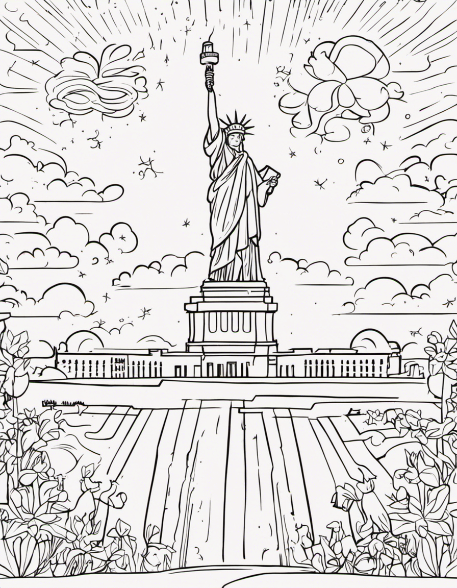 cartoon 4th of july coloring page