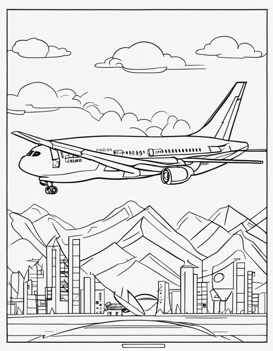 cartoon airplane coloring page
