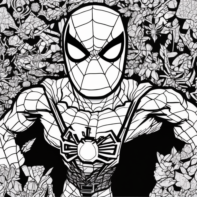 spiderman with a dog coloring page