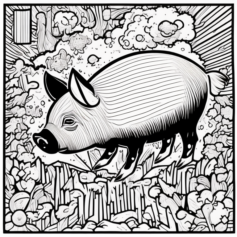 a flying pig coloring page