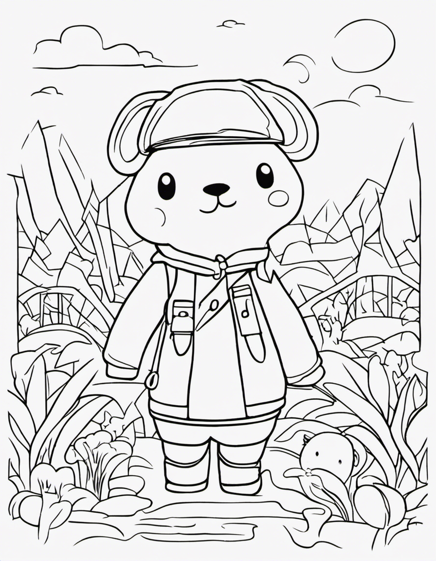 animal crossing for children coloring page