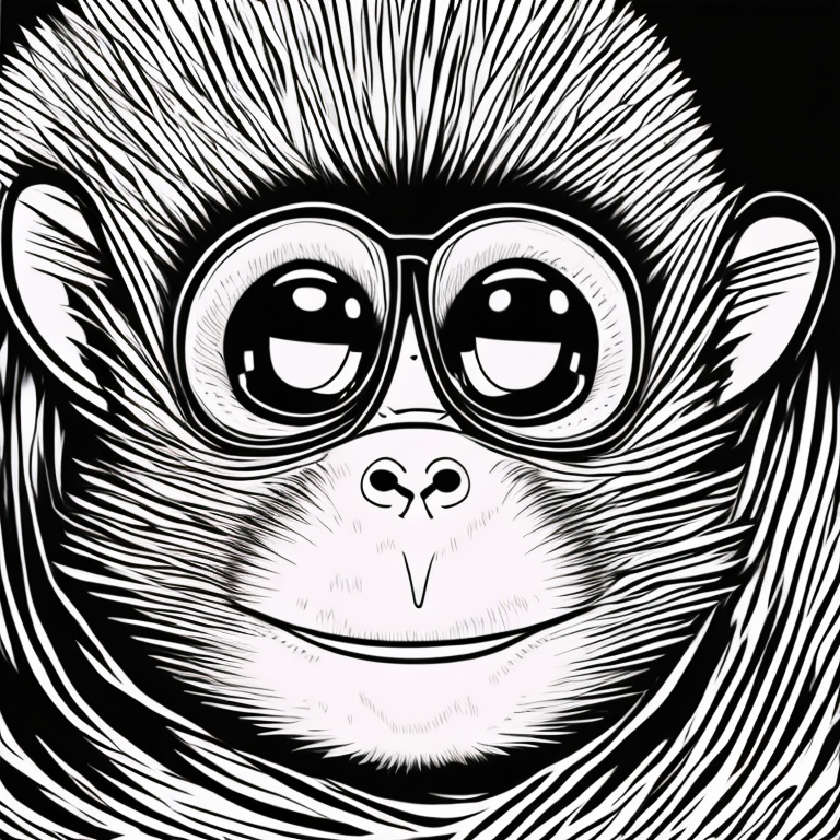 Baby monkey  coloring page