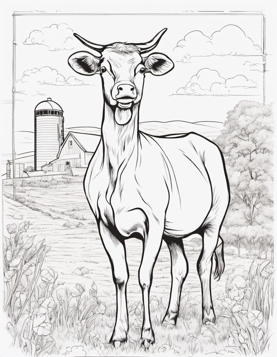 realistic farm animals coloring page