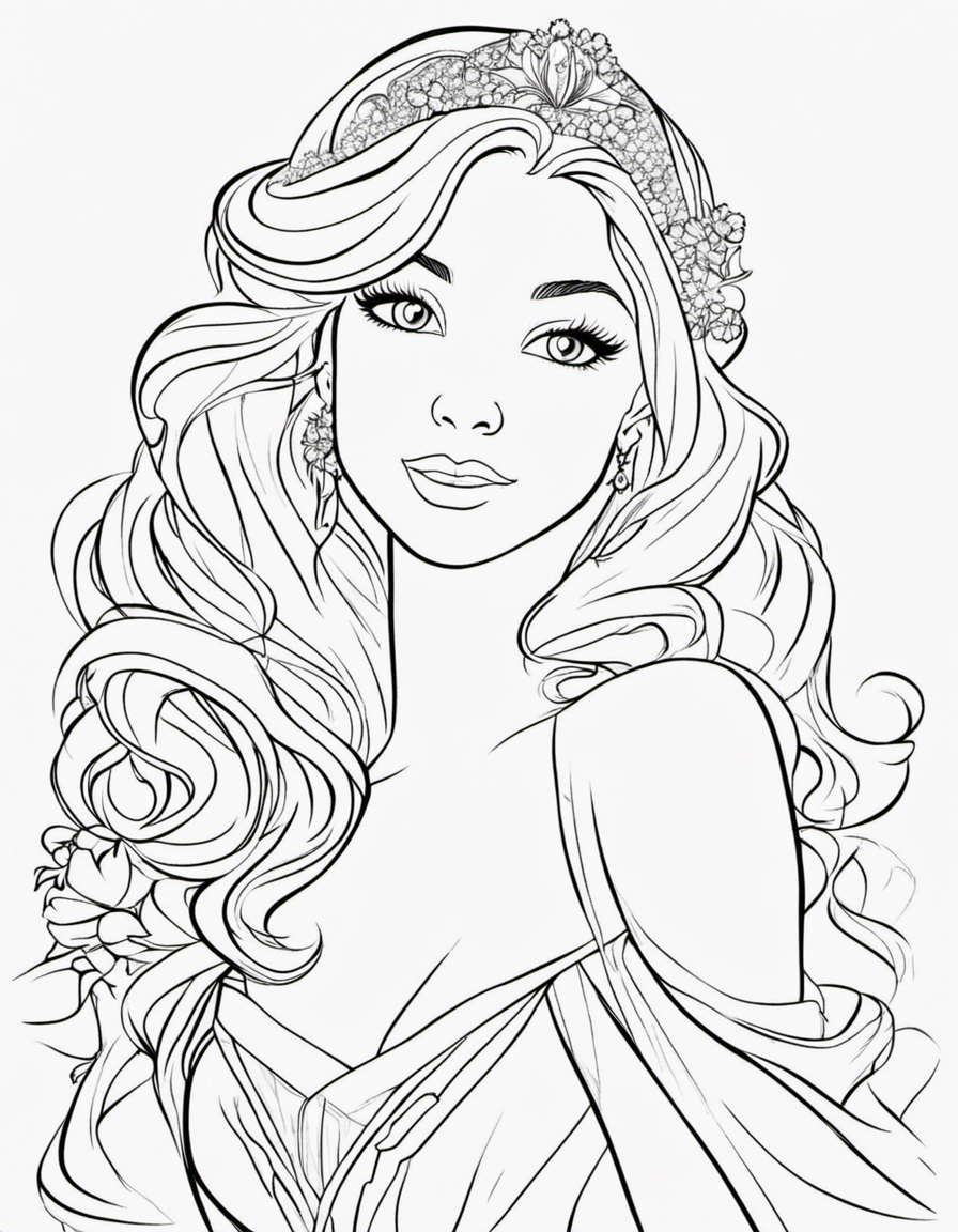 disney princess for adults coloring page