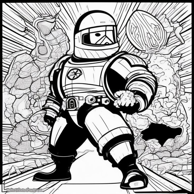 Homem com farda de continuo coloring page