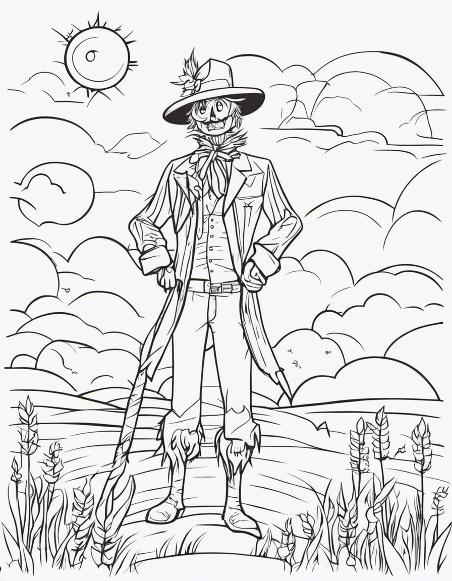 cartoon scarecrow coloring page