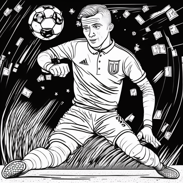 lyon red and white in soccer fielder coloring page