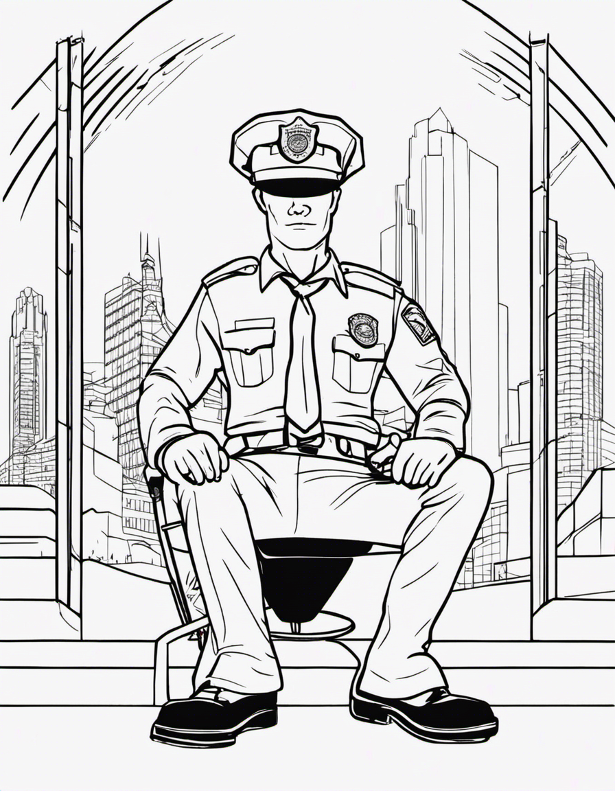 police for children coloring page