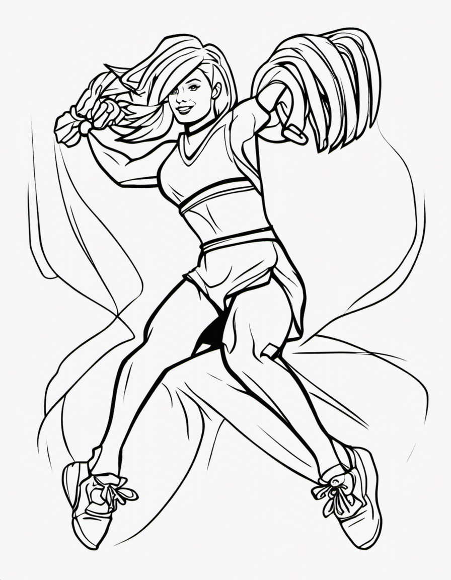 realistic cheerleading coloring page