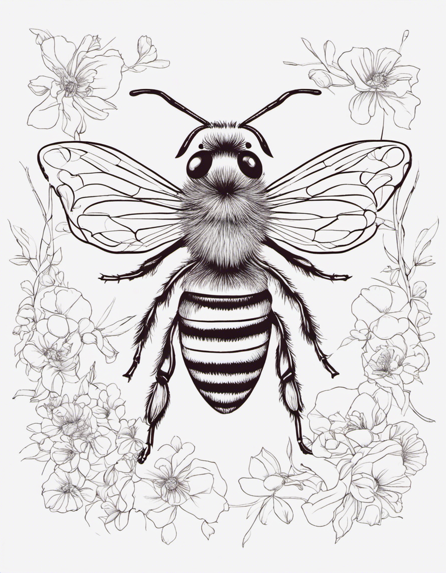 bee for adults coloring page