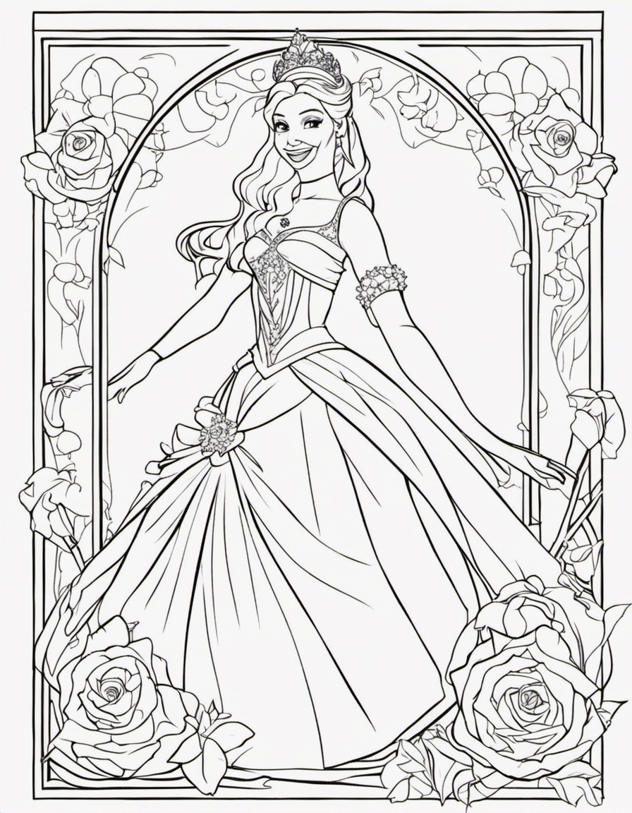 princess and frog coloring page