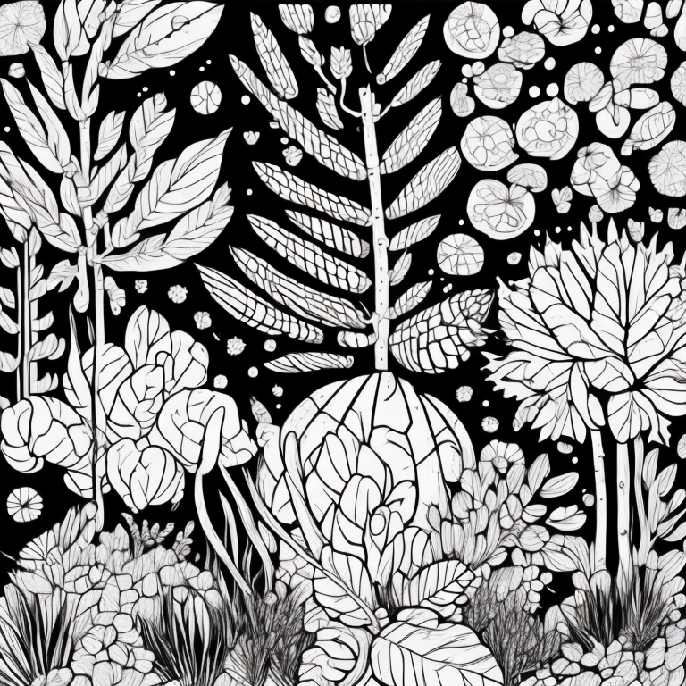aesthetic plants  coloring page