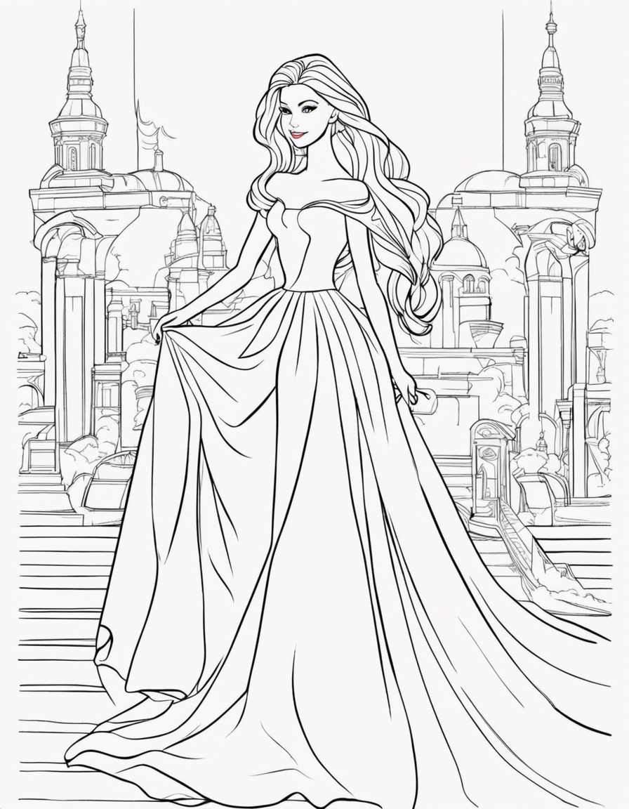 Barbie rapunzel coloring page