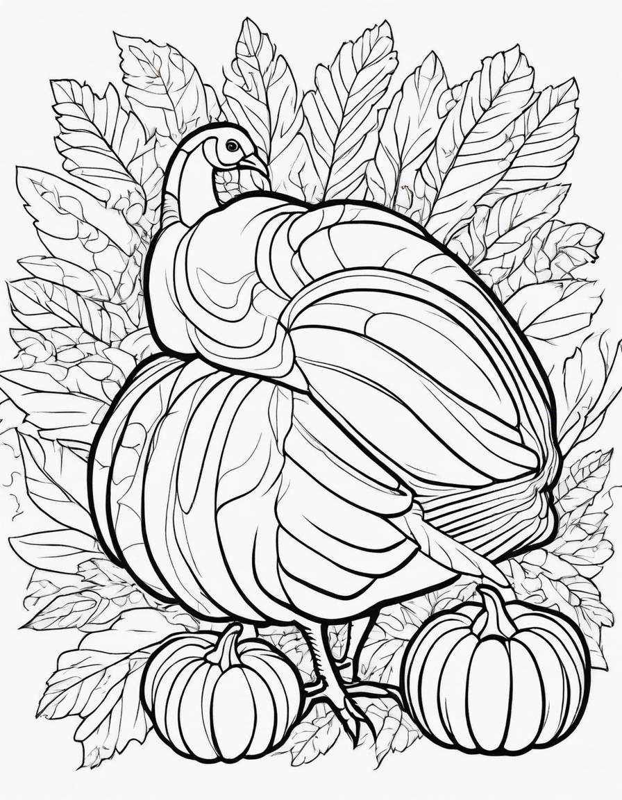 Color by number Thanksgiving turkey pumpkin coloring page