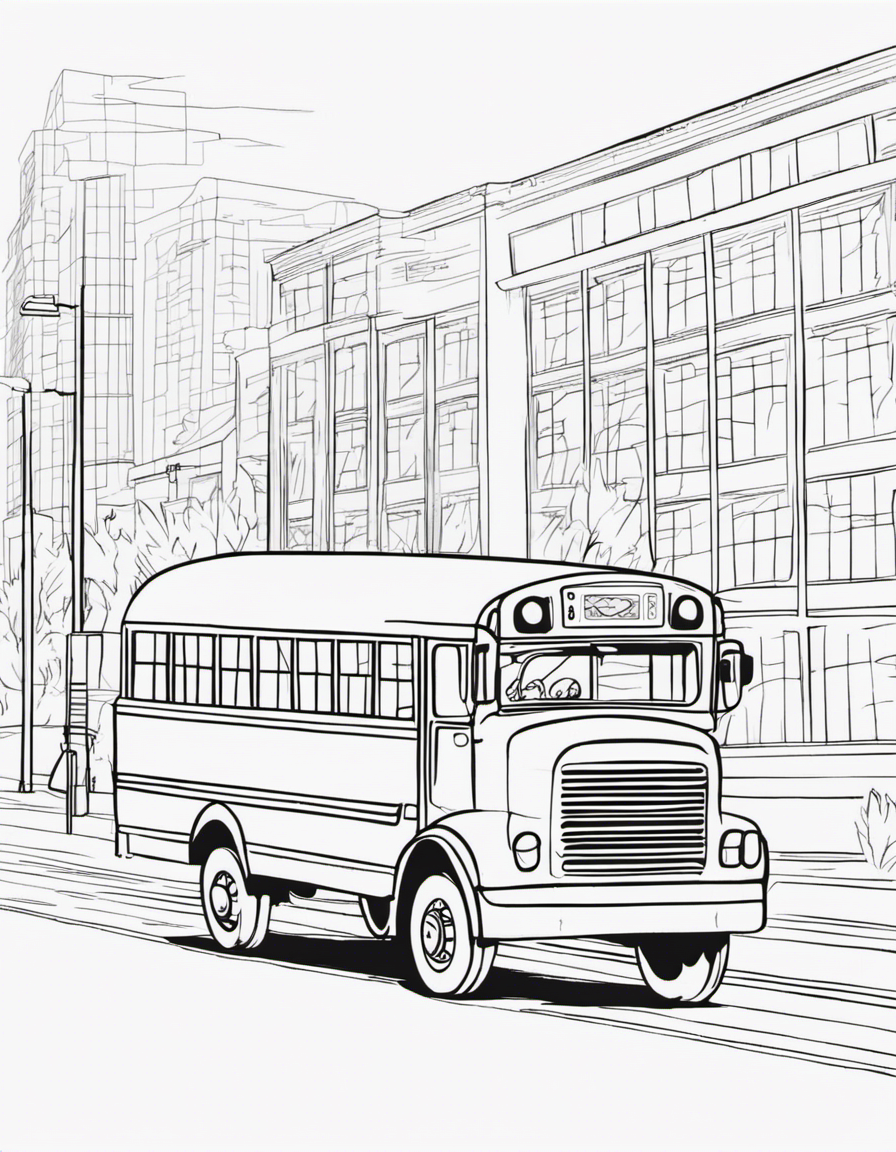 school bus coloring page