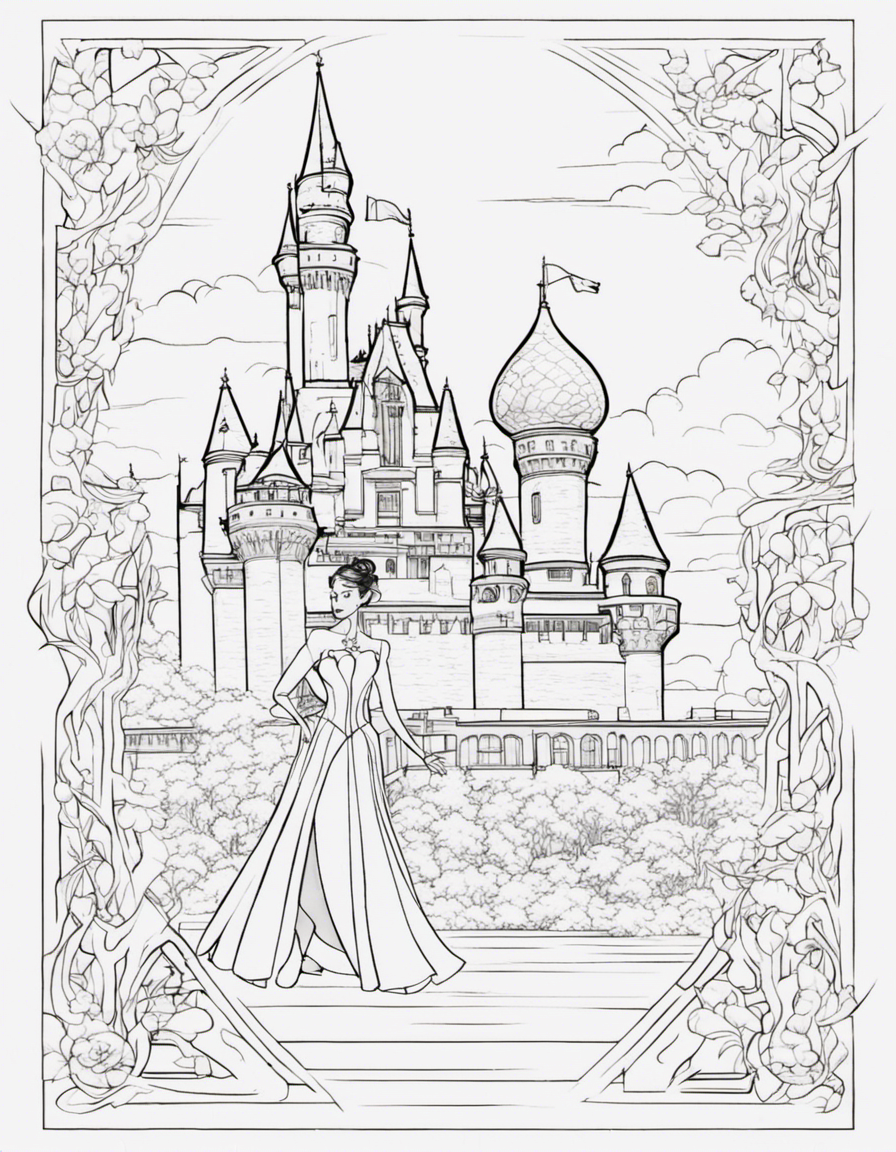 realistic disney  adults coloring page