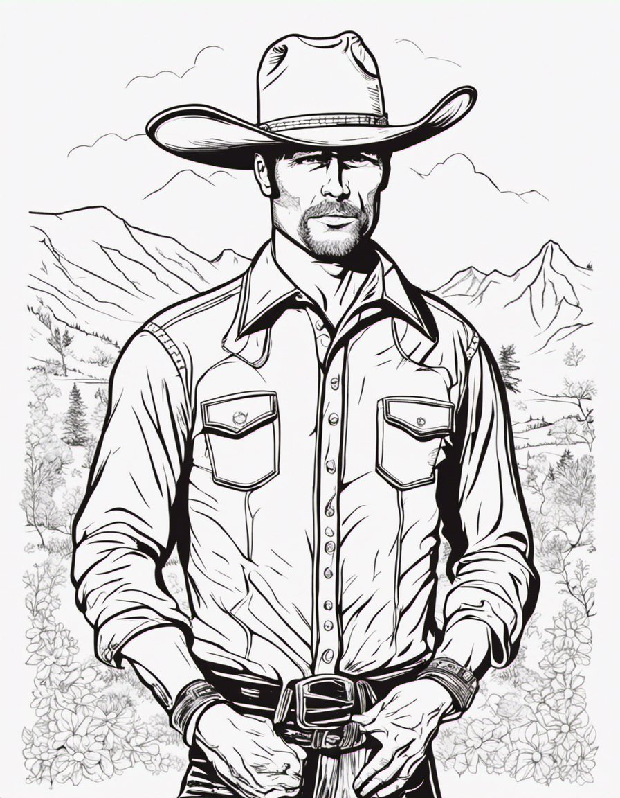cowboy for adults coloring page