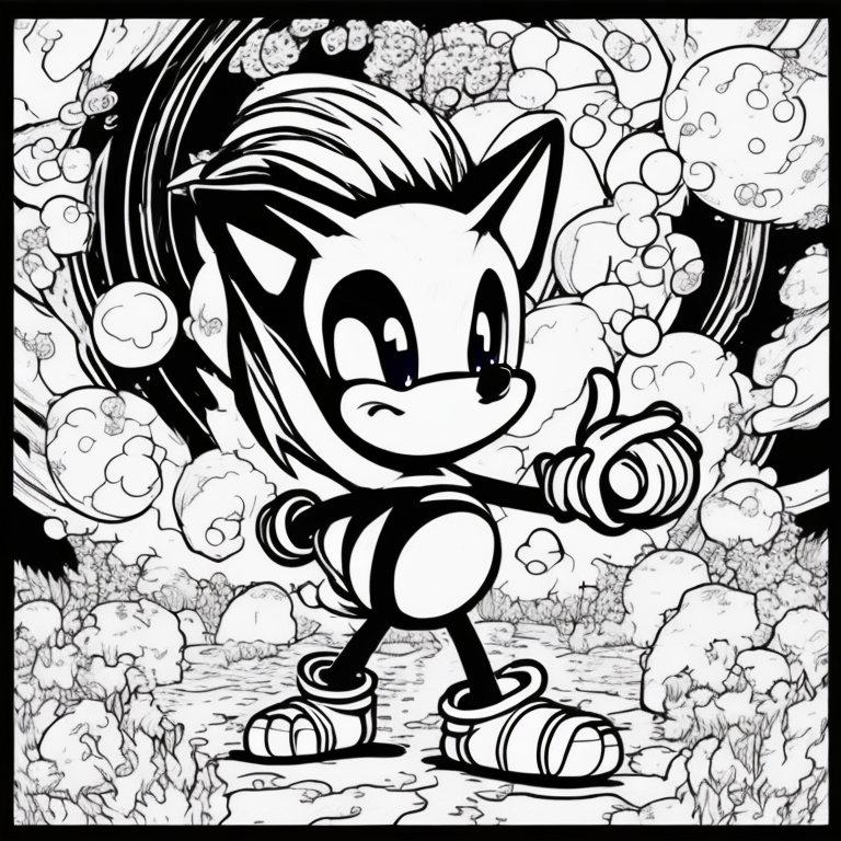 sonic hedgehog and tales playing with bingo and bluey coloring page