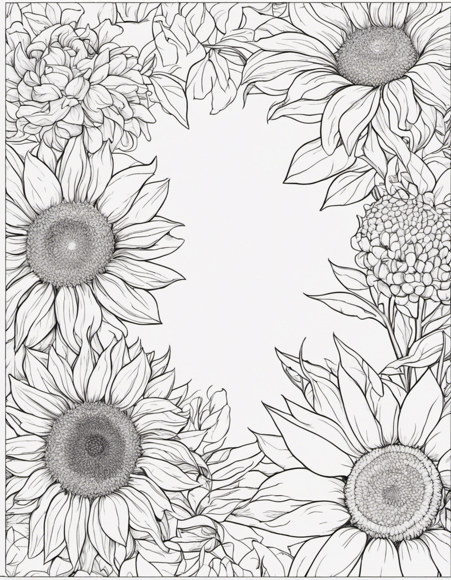 sunflower for adults coloring page