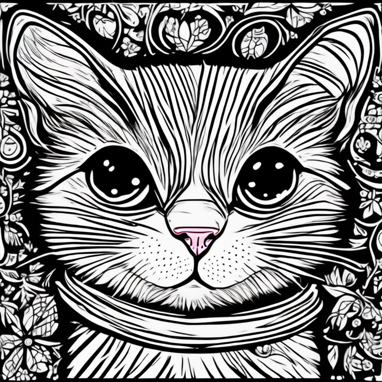 a cute cat coloring page