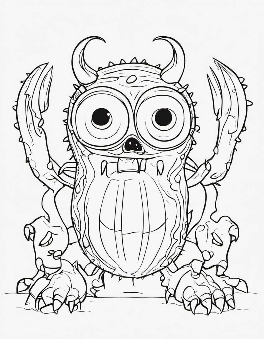 cartoon monster coloring page