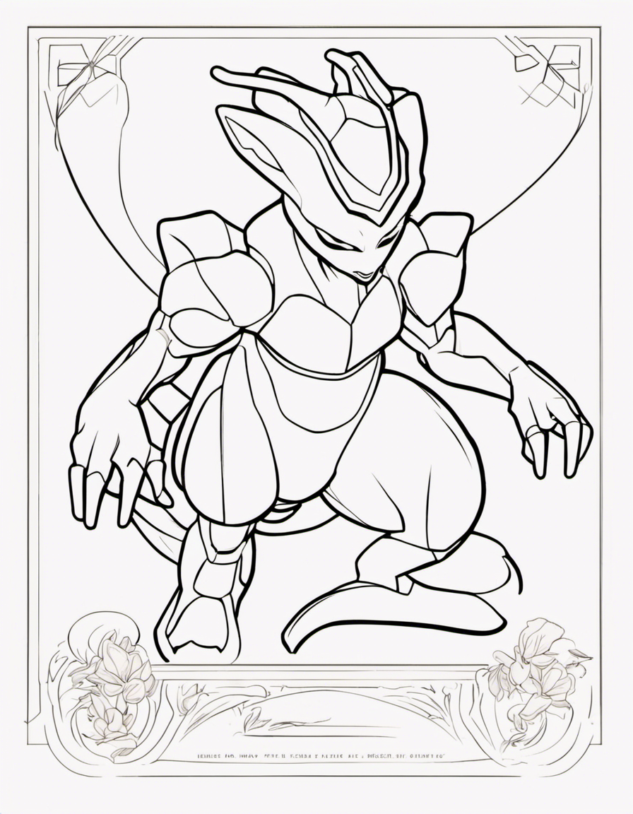 mewtwo for children coloring page