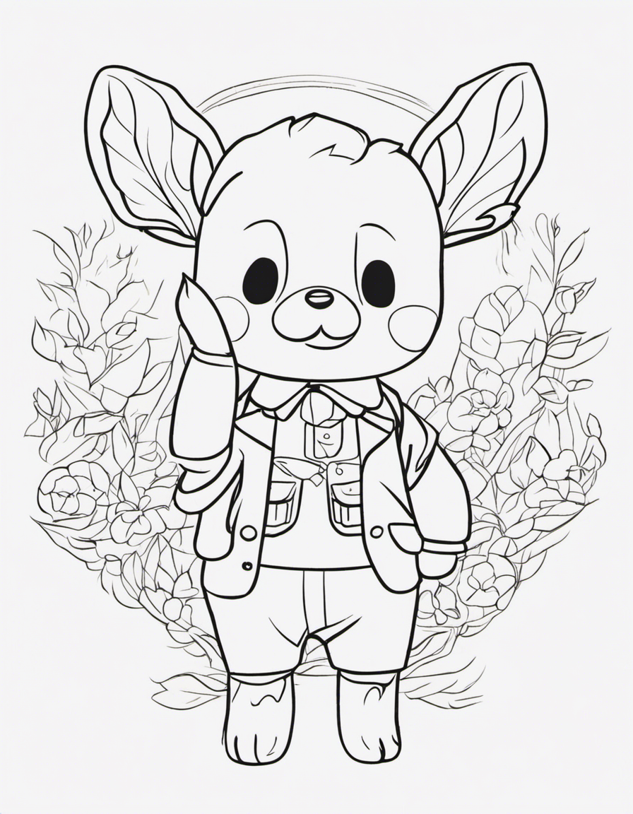 realistic animal crossing coloring page