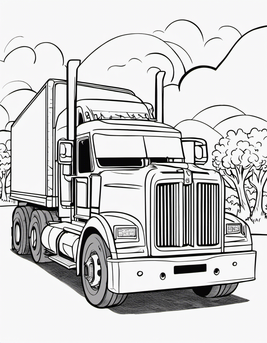 cartoon truck coloring page