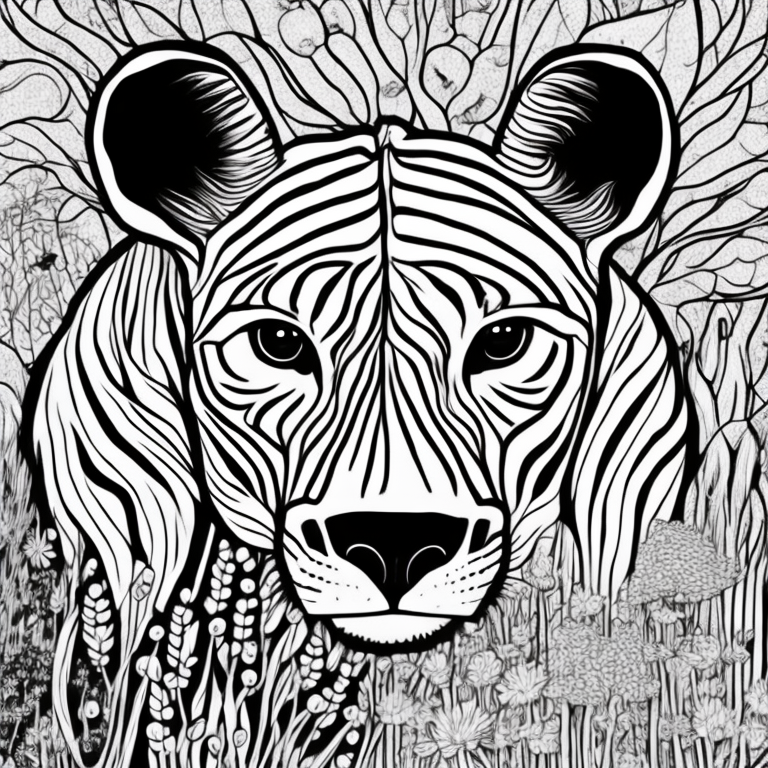 create a series of animal pictures to color. I would like to see drawings of wild animals, such as lions, elephants, giraffes and zebras, in their natural habitats. Make sure the outlines of the animals are clearly defined and ready for children to color. Plus, I'd love for you to capture each animal's signature details, like a zebra's stripes or a lion's mane. Images must be attractive and educational for children of different ages. Please provide at least five high-quality images that can be printed and colored."