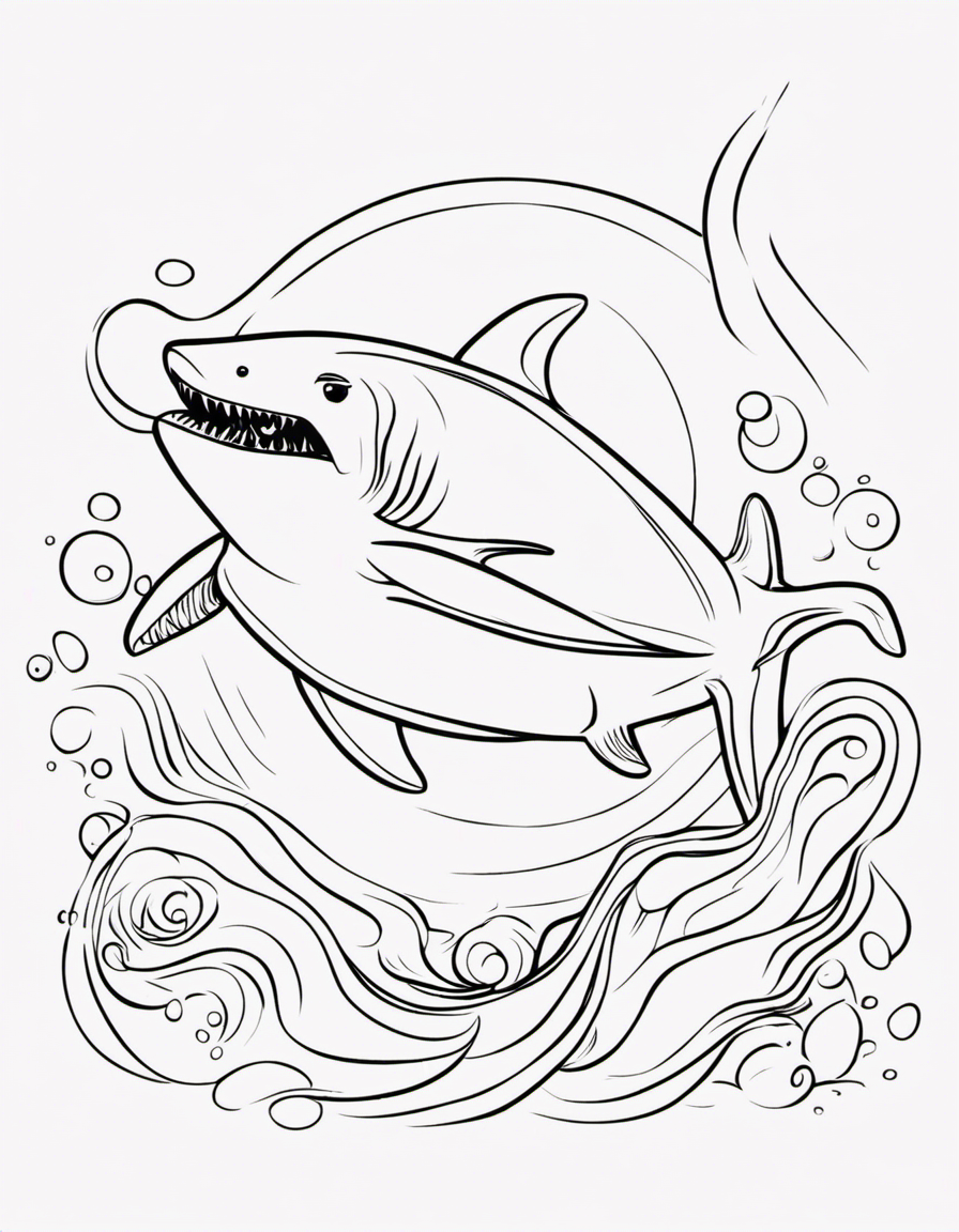 baby shark for children coloring page