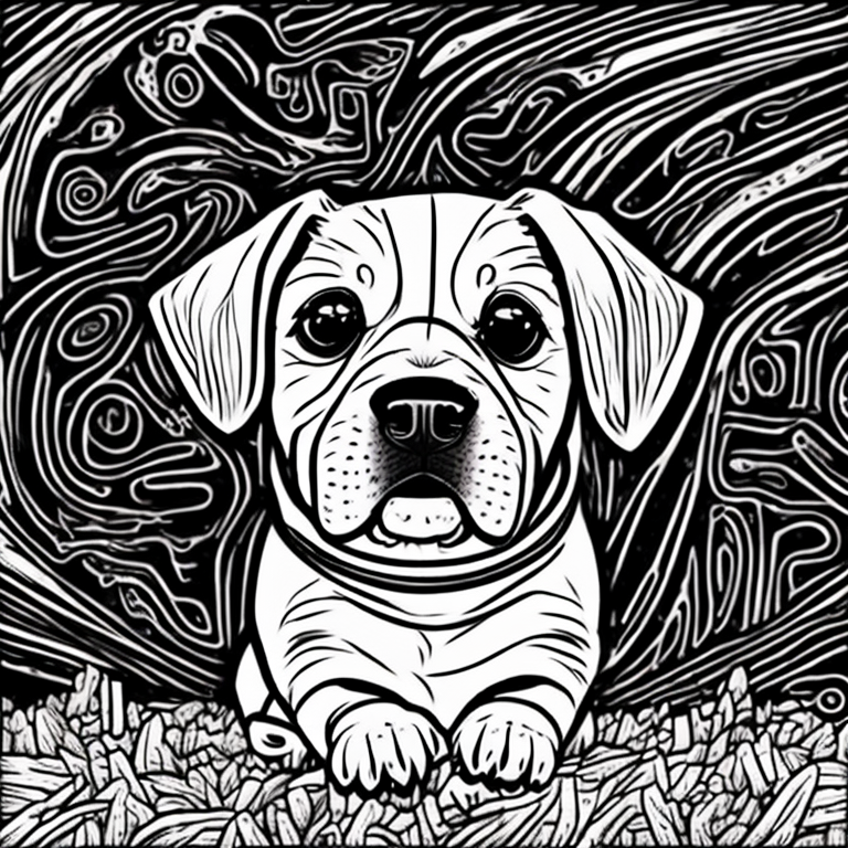 a cute dog coloring page