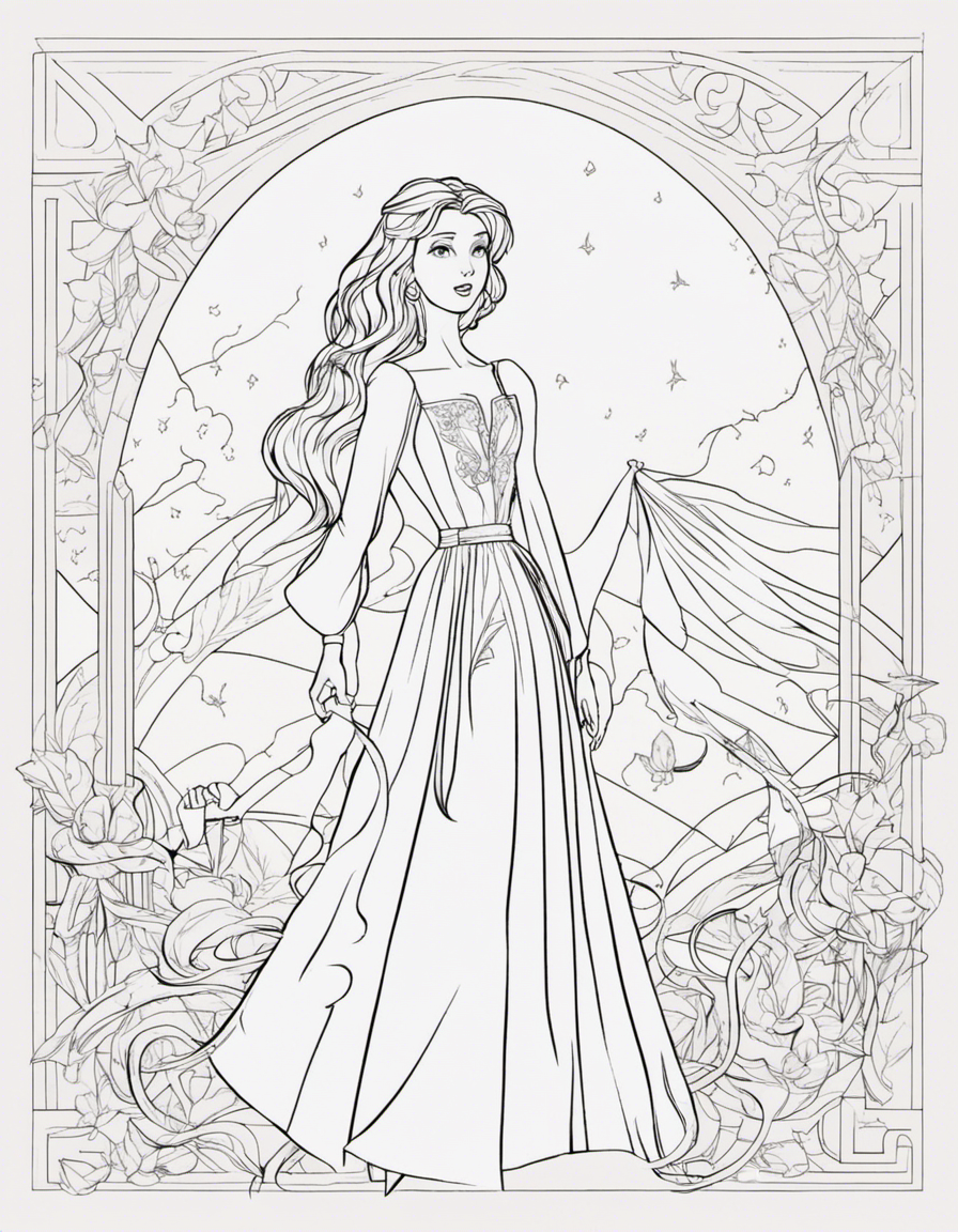tangled for adults coloring page
