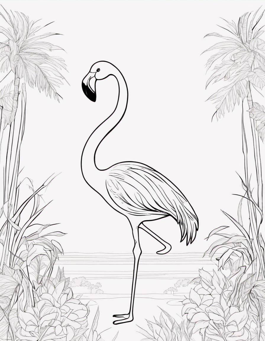 flamingo for children coloring page