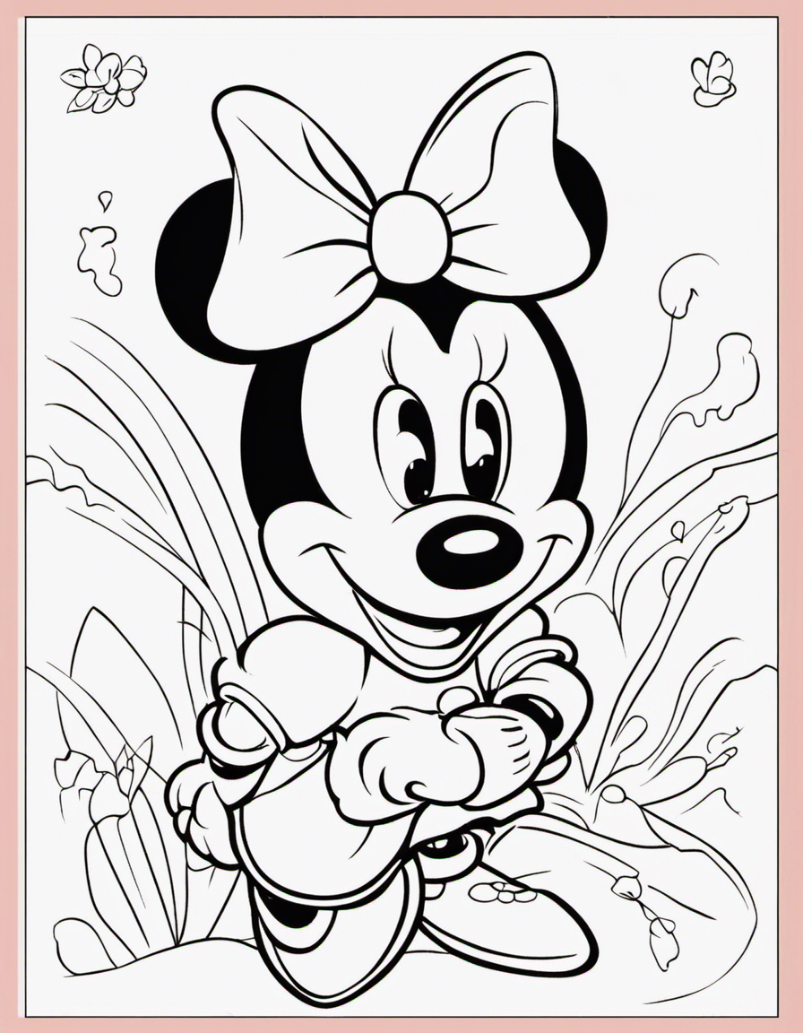 minnie mouse for children coloring page