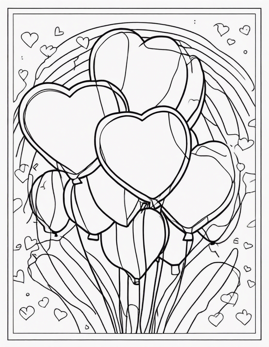 heart balloons  coloring page