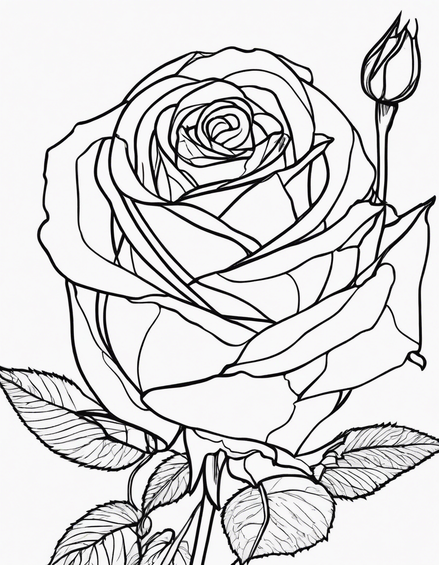 rose  coloring page